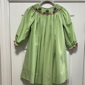 Aunt Polly’s Palmetto Playwear Smocked Bishop Christmas Dress
